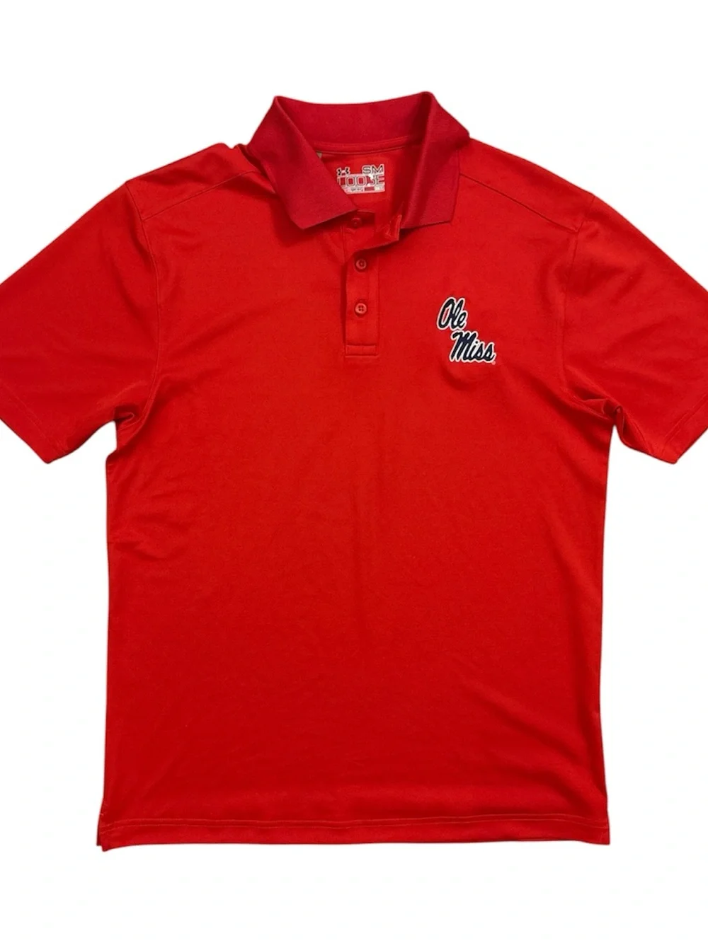Under Armour Ole Miss Rebels HeatGear Polo Shirt Red Men’s Small NCAA Golf Polo - Picture 2 of 8